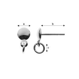 G0063-Tije cu capacel 5 mm bucla si za 1 bucata - bijuterii personalizate din argint | simoshop