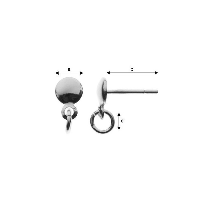 G0063-Tije cu capacel 5 mm bucla si za 1 bucata - bijuterii personalizate din argint | simoshop