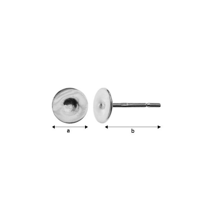 G0075-Tije cu platou drept rotund de 5mm 1 bucata - bijuterii personalizate din argint | simoshop