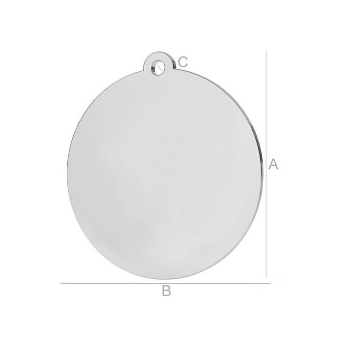 G1219-Charm rotund argint 925 19,5mm 1 buc