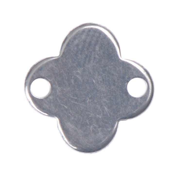 INOX035-Link floare cu doua gauri din inox 12x12mm