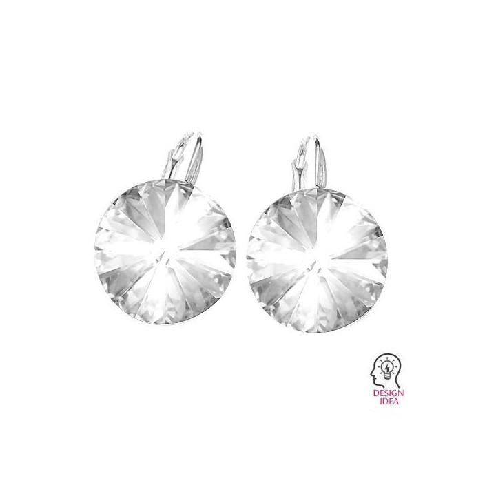 G0367-Leverback Swarovski Rivoli platou 11mm