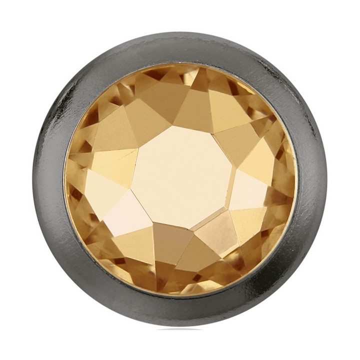 0753-Swarovski Elements 2078/H Crystal Golden Shadow Hotfix SS34 7mm GM-Gun Metal Ring