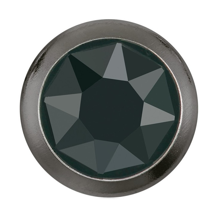 0757-Swarovski Elements 2078/H Crystal Jet Hematite Silver-Foiled GM 7mm - 1BUC