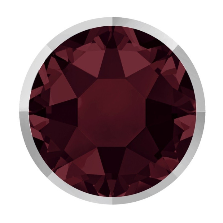 P3040-Swarovski Elements 2078/I Burgundy (Light Chrome Z) Silver-Foiled 7mm - 1BUC
