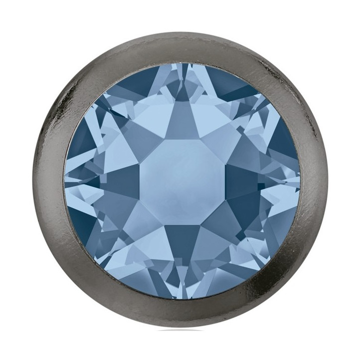 2760-Swarovski Elements 2078/H Crystal Jet Hematite Silver-Foiled SR 7mm - 1BUC