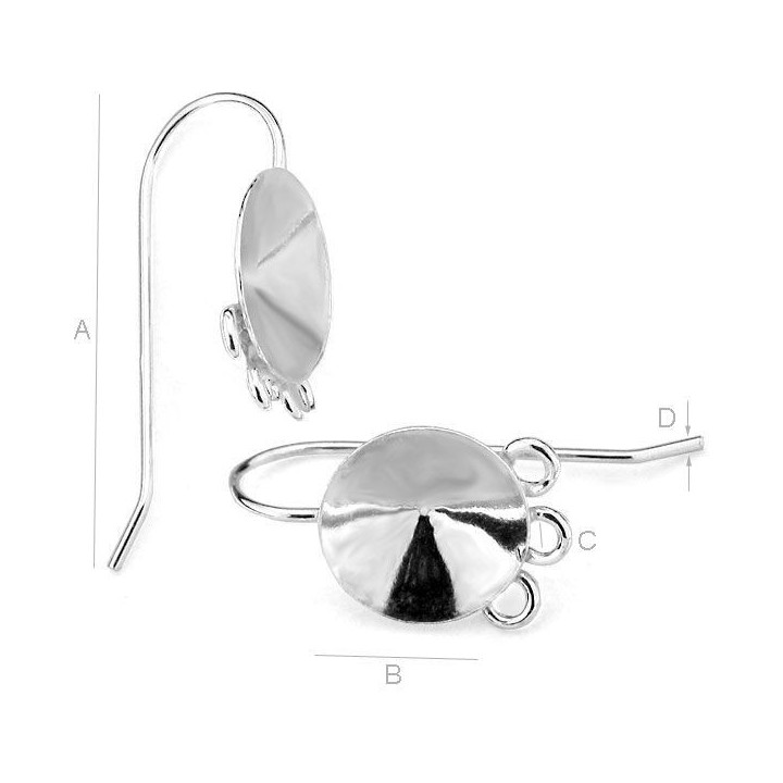 G032-Tortita deschisa pentru Swarovski Rivoli 12mm 1 bucata