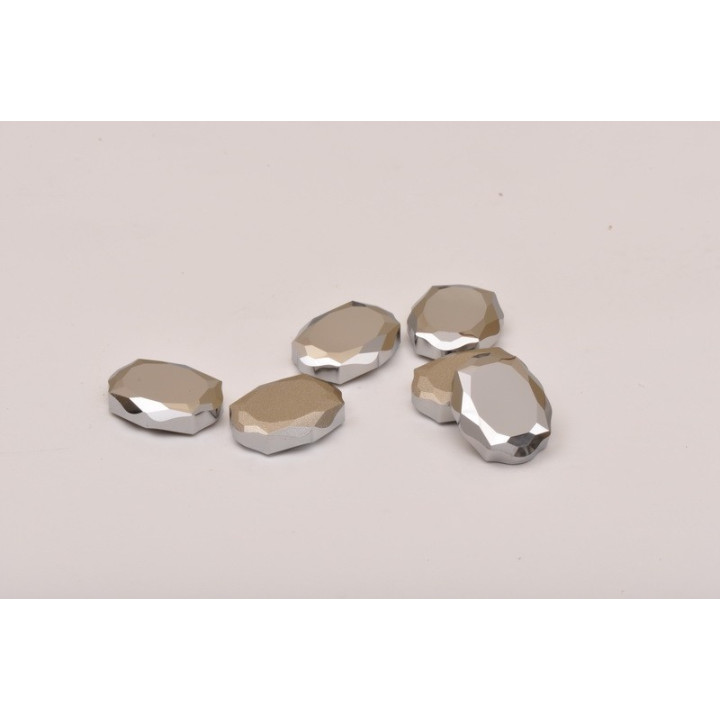 P3072-Swarovski Elements 4142 Light Chrome Foiled 10x8mm Baroque Mirror