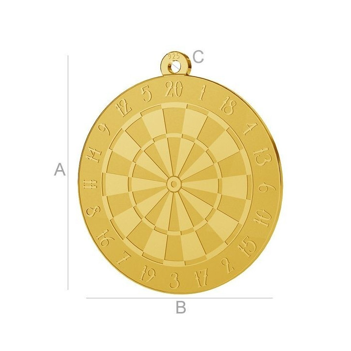 G1266-Charm rotund darts argint 925 22.00x20mm 1 buc