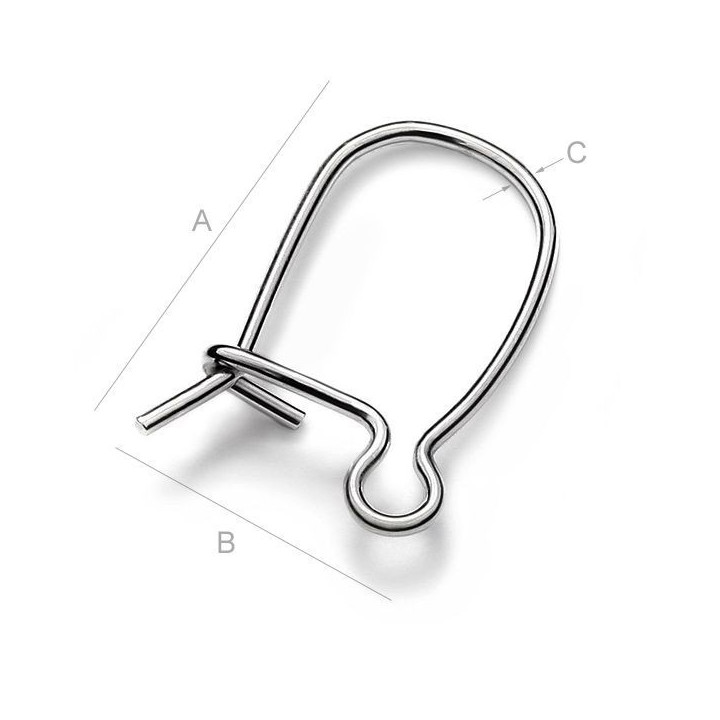 G1307-Ear wire closable small din argint 18.5mm 1 buc - bijuterii personalizate din argint | simoshop