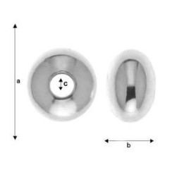 G1335- Biluta Argint aplatizata 4.40x2.80mm, gaura 1.40mm 1 bucata - bijuterii personalizate din argint | simoshop