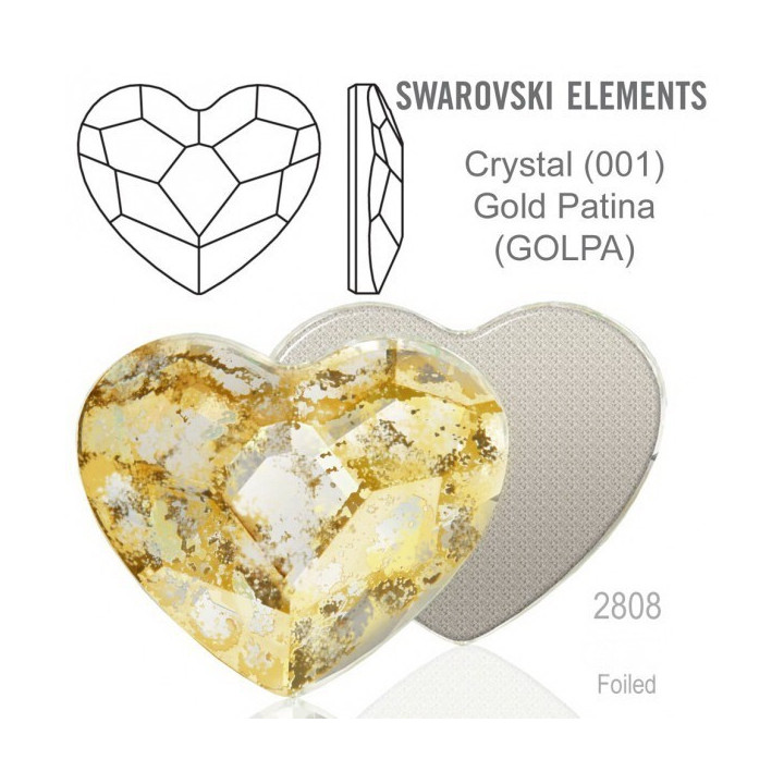 P3178-Swarovski Elements 2808 Crystal Gold Patina F 14mm - bijuterii personalizate din argint | simoshop