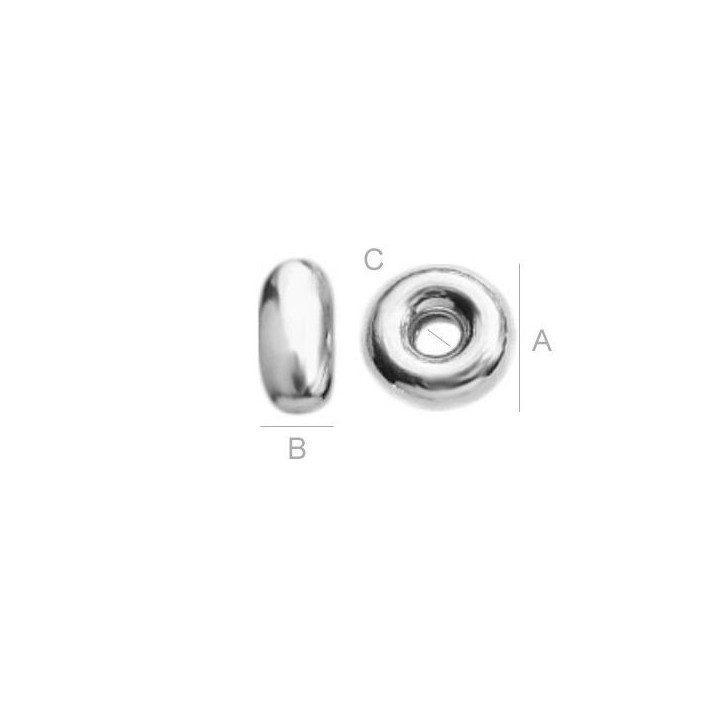 Distantier din argint 925 diametru exterior 4.65mm diametru interior 1.7mm grosime 1.7mm
