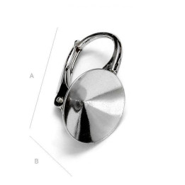 G0367-Leverback Swarovski Rivoli platou 11mm