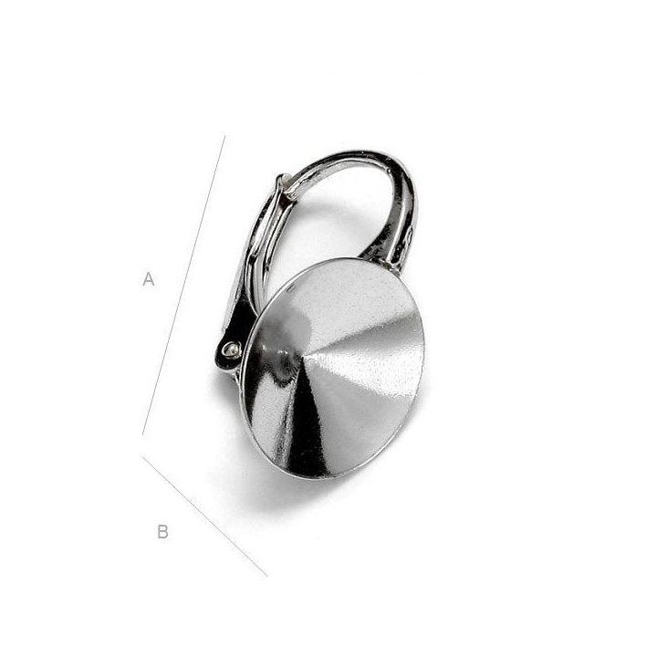 G0367-Leverback Swarovski Rivoli platou 11mm