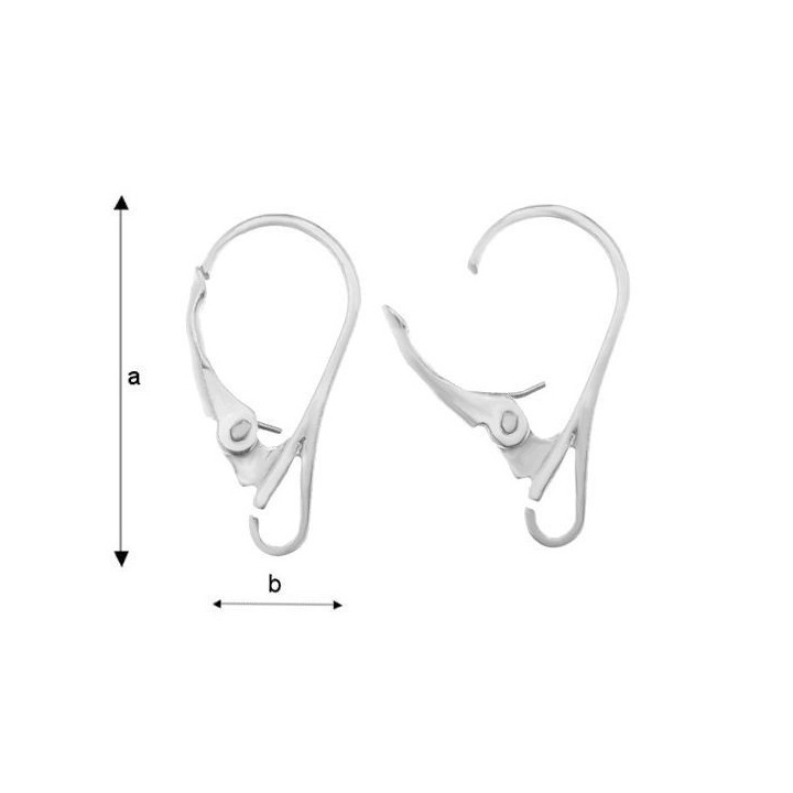 G0030-Leverback tortita cercei din argint cu bucla 20x10mm 1 buc - bijuterii personalizate din argint | simoshop