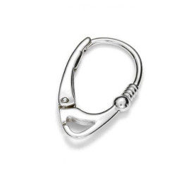 G0110-Leverback tortita cercei din argint cu biluta si arc 18mm 1 buc - bijuterii personalizate din argint | simoshop