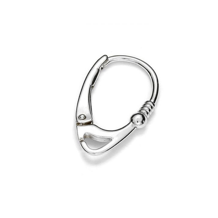 G0110-Leverback tortita cercei din argint cu biluta si arc 18mm 1 buc - bijuterii personalizate din argint | simoshop
