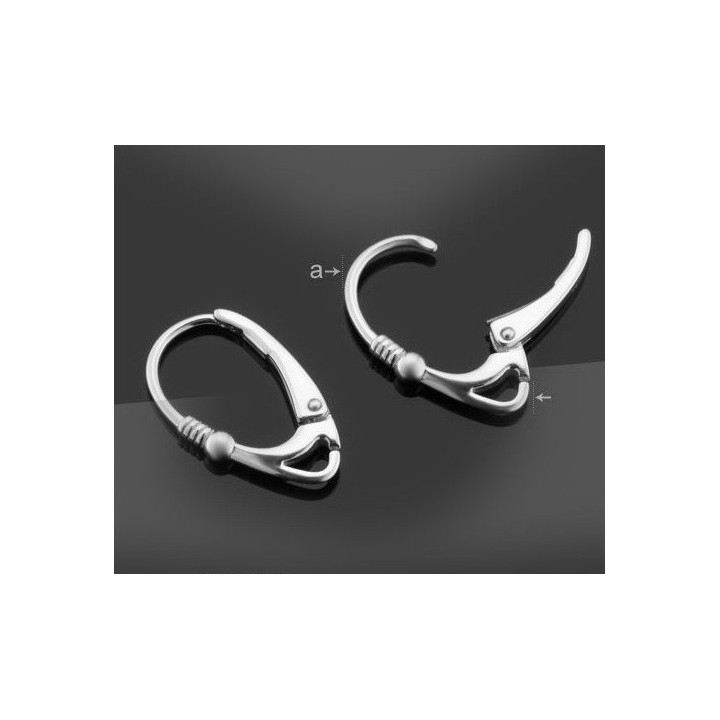 G0110-Leverback cu biluta si arc 18mm 1 buc - bijuterii personalizate din argint | simoshop