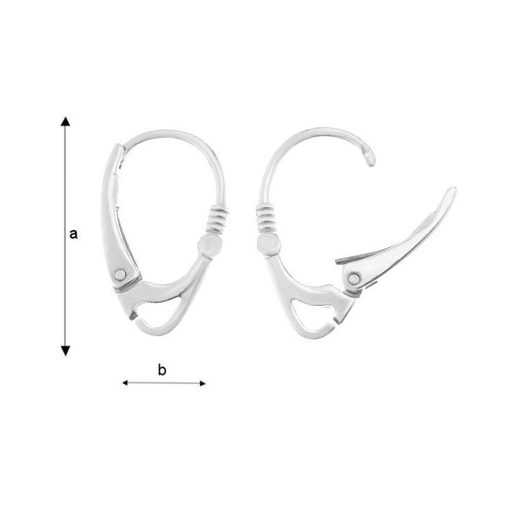 G0110-Leverback tortita cercei din argint cu biluta si arc 18mm 1 buc - bijuterii personalizate din argint | simoshop