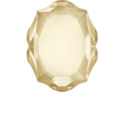P3073-Swarovski Elements 4142 Light Chrome Foiled 14x11mm Baroque Mirror