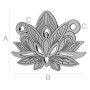 Charm floare de lotus argint 925 - link gravat