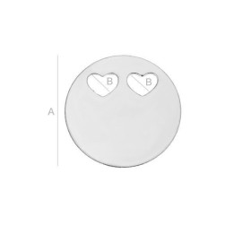 G1521-N-Charm link banut argint cu inimioare 14mm