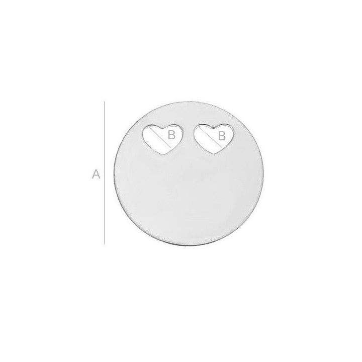 G1521-N-Charm link banut argint cu inimioare 14mm