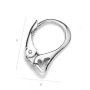 G0119-Leverback tortita cercei din argint cu inimioara 16mm 1 buc - bijuterii personalizate din argint | simoshop
