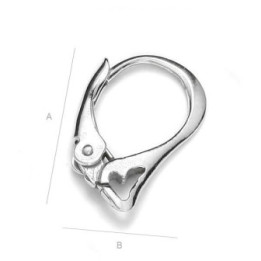 G0119-Leverback inimioara 16mm 1 buc - bijuterii personalizate din argint | simoshop