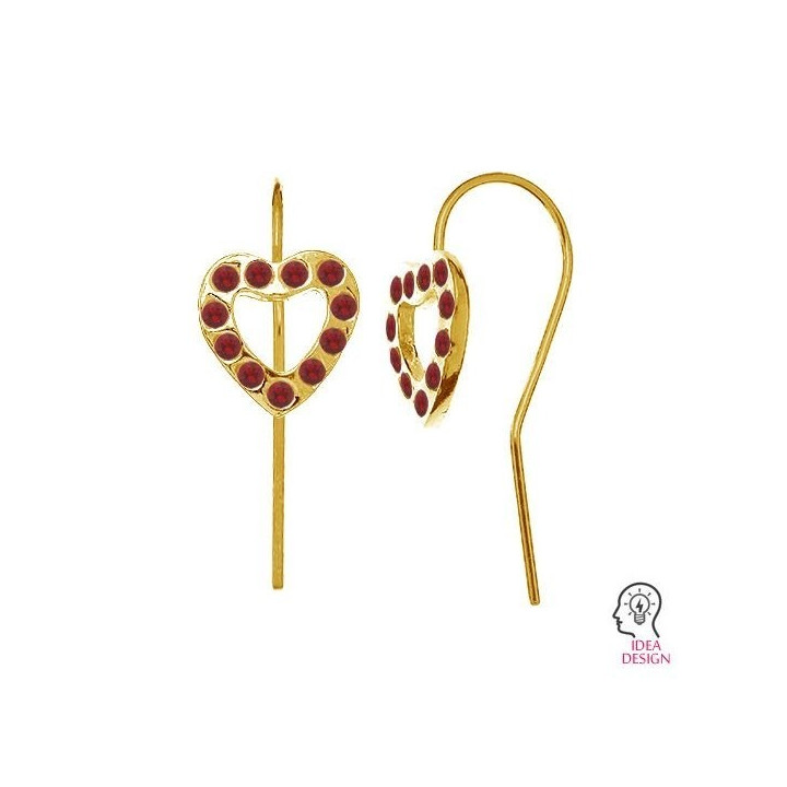G1547-Tortita deschisa - model inimioara cu loc pentru 11 cristale swarovski PP10  - 1buc - bijuterii personalizate din argint |