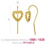 G1547-Tortita cercei din argint inimioara cu loc pentru 11 cristale swarovski PP10 - 1buc - bijuterii personalizate din argint 