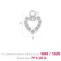 G1549- Pandantiv inimioara si loc pentru 11 cristale swarovski PP9 - 1buc - bijuterii personalizate din argint | simoshop