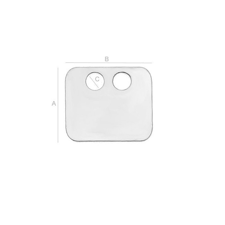 G1566-Charm placheta din argint cu 2 gauri 7,4x36mm