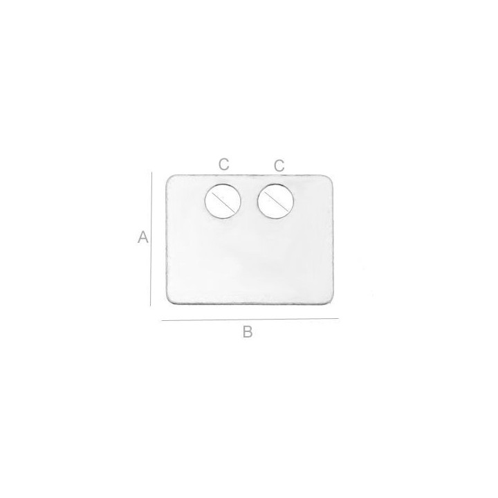 G1567-Charm patrat din argint cu 2 gauri 12x13,5mm