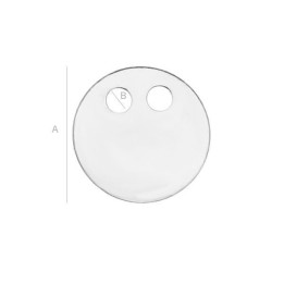 G1568-Charm dreptunghi din argint cu 2 gauri 9x11mm