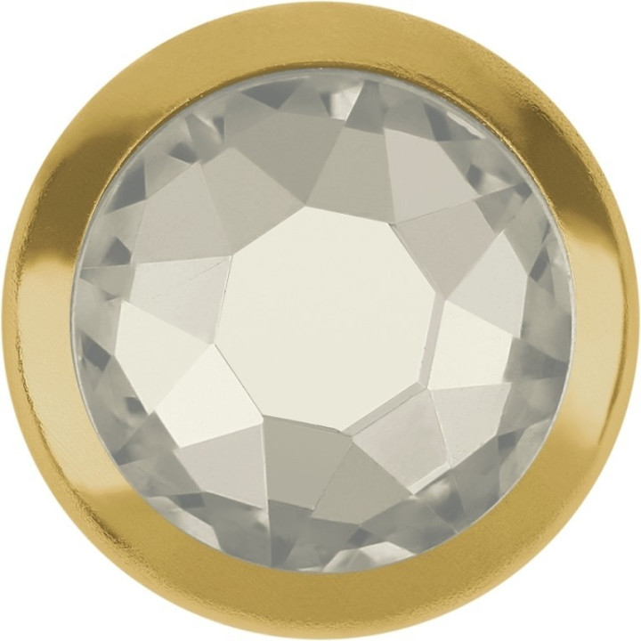 2434-Swarovski Elements 2078/H  Silver ShadeS-Foiled Hotfix SS34 7mm  GR-Gold Ring