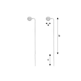 G1652-Cercei lantisor de 51mm cu biluta de 4mm-1buc - bijuterii personalizate din argint | simoshop