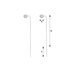 G1652-Cercei lantisor de 51mm cu biluta de 4mm-1buc - bijuterii personalizate din argint | simoshop