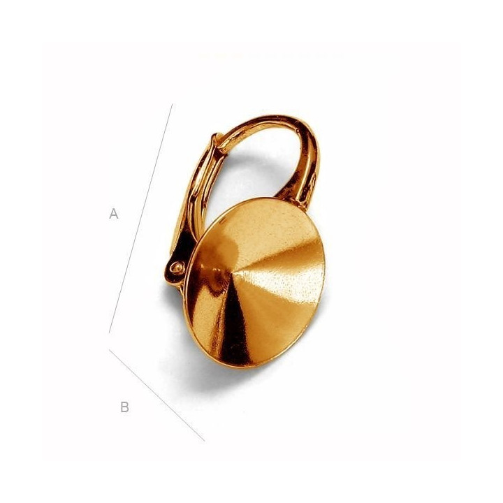 G0367-Leverback Swarovski Rivoli platou 11mm