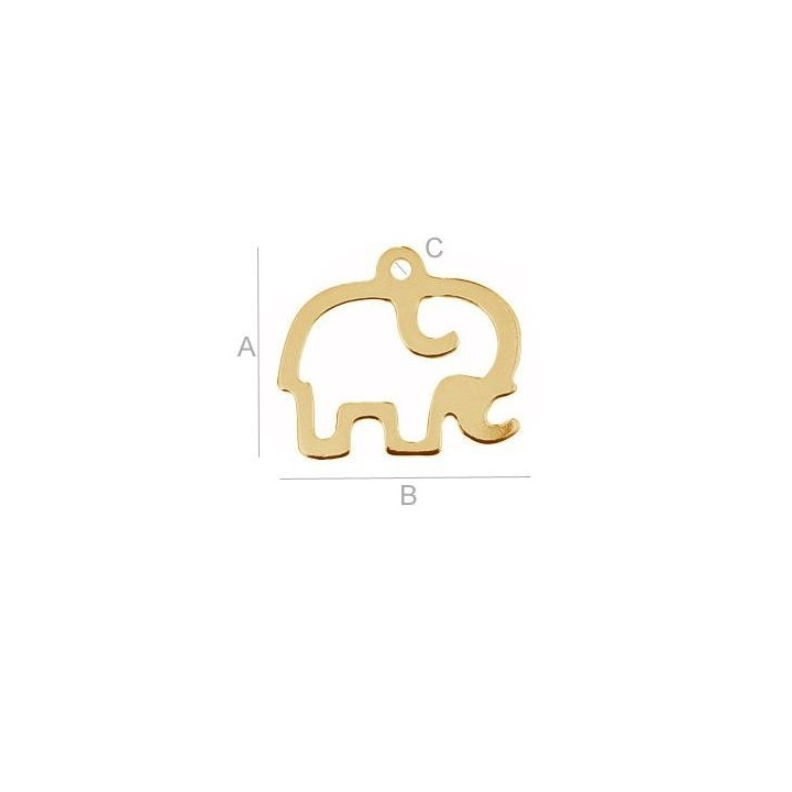 G0520-Charm elefantel decupat 14.10x15.80mm - bijuterii personalizate din argint | simoshop