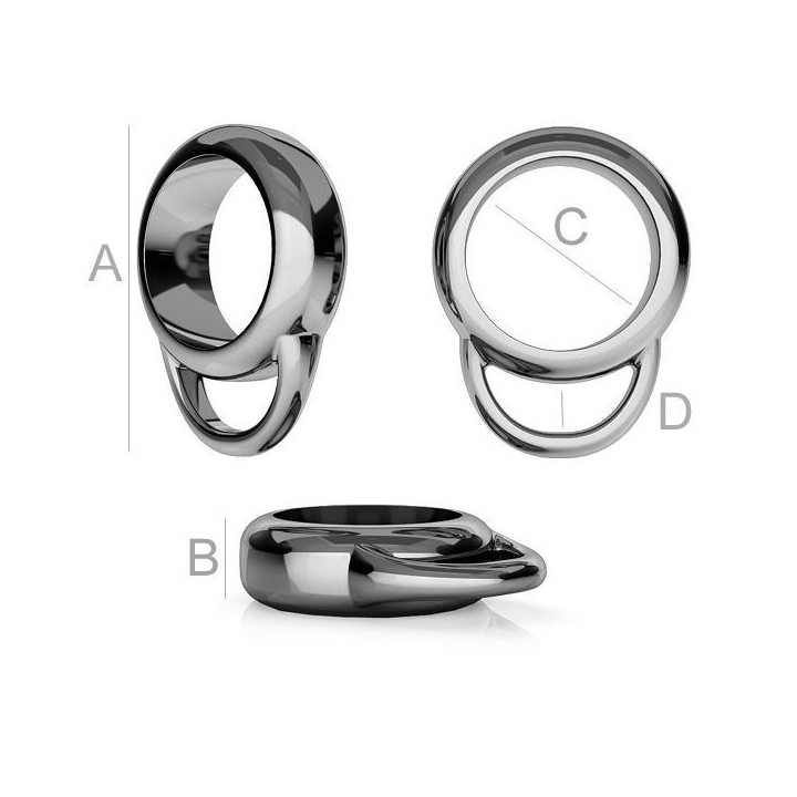 G1676-Distantier argint 925 cu agatatoare pentru charm 10.5x2.6mm - bijuterii personalizate din argint | simoshop