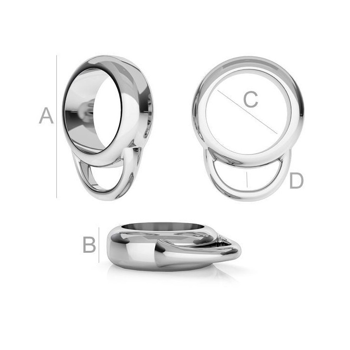 G1676-Distantier argint 925 cu agatatoare pentru charm 10.5x2.6mm - bijuterii personalizate din argint | simoshop