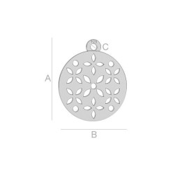 G1679-Charm banut argint 925  perforat 15MM - bijuterii personalizate din argint | simoshop