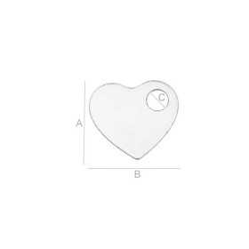 G1681-N-Charm inimioara argint 925 8.80x10x0.33mm 1 buc - bijuterii personalizate din argint | simoshop