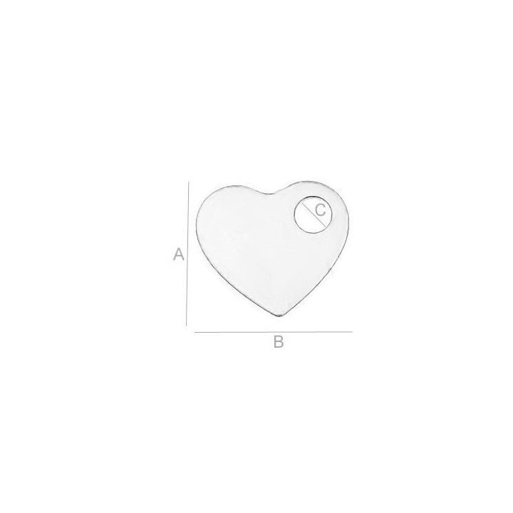 G1681-N-Charm inimioara argint 925  8.80x10x0.33mm 1 buc - bijuterii personalizate din argint | simoshop