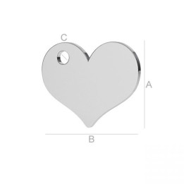 G1784-Charm inimioara argint 925 9.50x12mm 1 buc