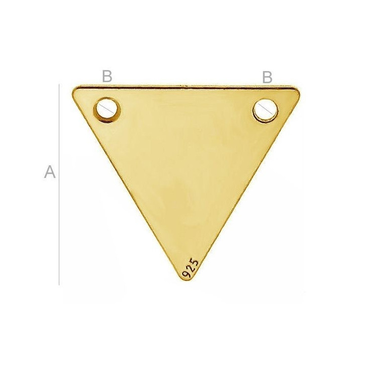 G1798 N Charm triunghi din argint cu 2 gauri 15mm 0.4mm-1 BUC - bijuterii personalizate din argint | simoshop