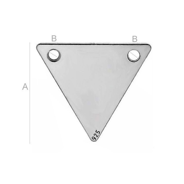 G1798 N Charm triunghi din argint cu 2 gauri 15mm 0.4mm-1 BUC - bijuterii personalizate din argint | simoshop