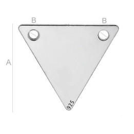 G1798 N Charm triunghi din argint cu 2 gauri 15mm 0.4mm-1 BUC - bijuterii personalizate din argint | simoshop
